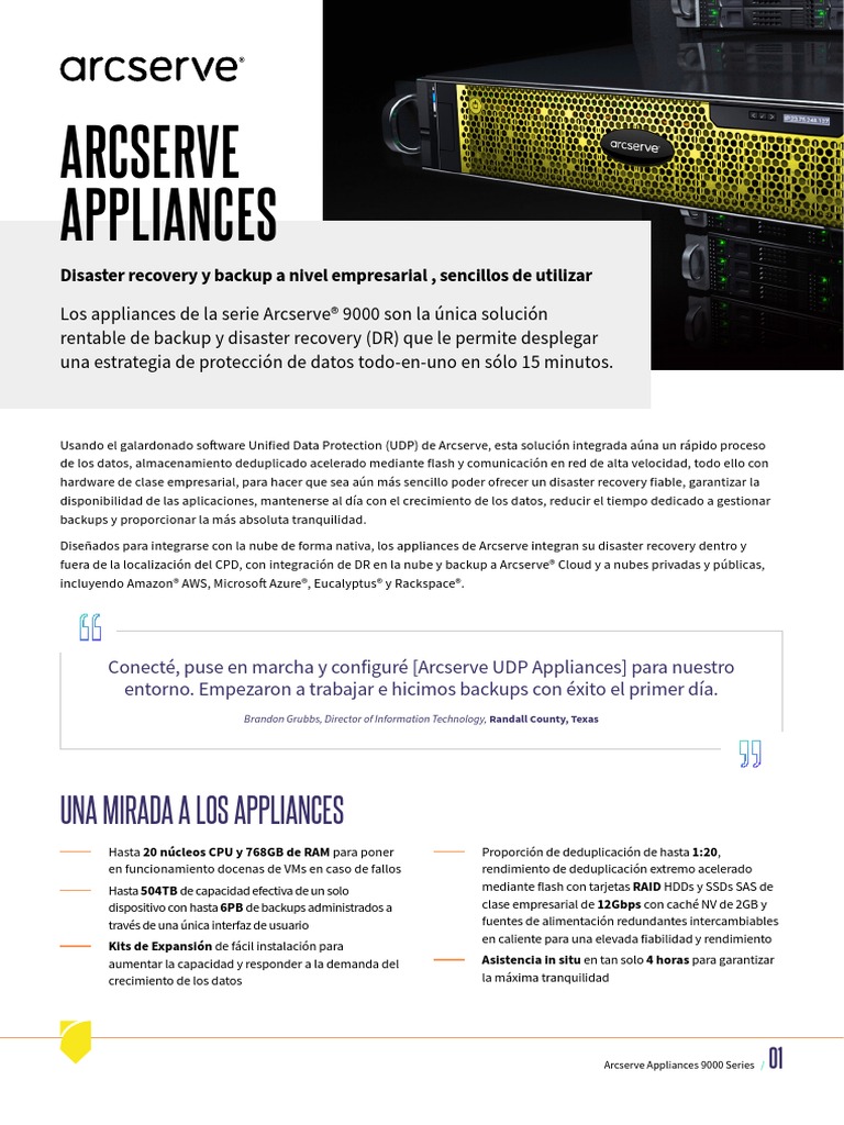 Arcserve Appliance 9000 Series Caracterizticas | PDF | Computación en ...