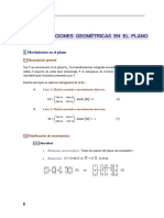 Transformaciones geométricas en el plano: movimientos, clasificación y cálculo de elementos