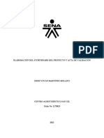 Elaboración Del Storyboard Del Proyecto y Acta de Validación