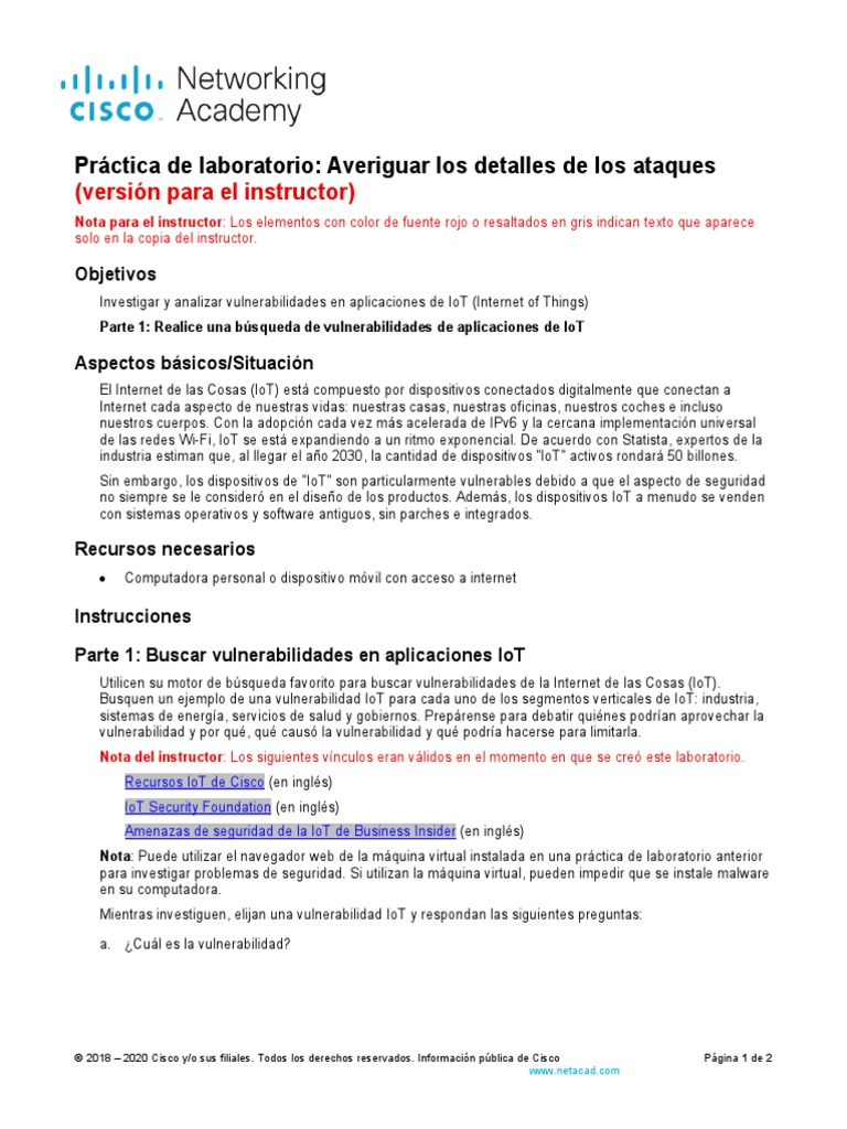 1.2.3 Lab - Learning The Details of Attacks - ILM | PDF | Internet de ...