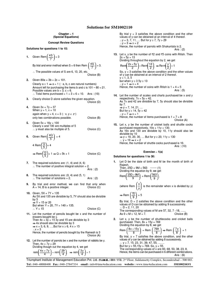 Q3 Solutions | PDF | Equations | Inequality (Mathematics)