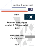 PWP. Fundamentos Históricos, Legais e Conceituais Da Política de Assitência Social (Abigail Silve