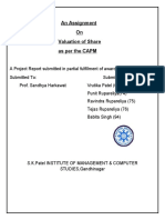 An Assignment On Valuation of Share As Per The CAPM