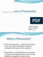 Determinants of Personality: A Powerpoint Presentation On