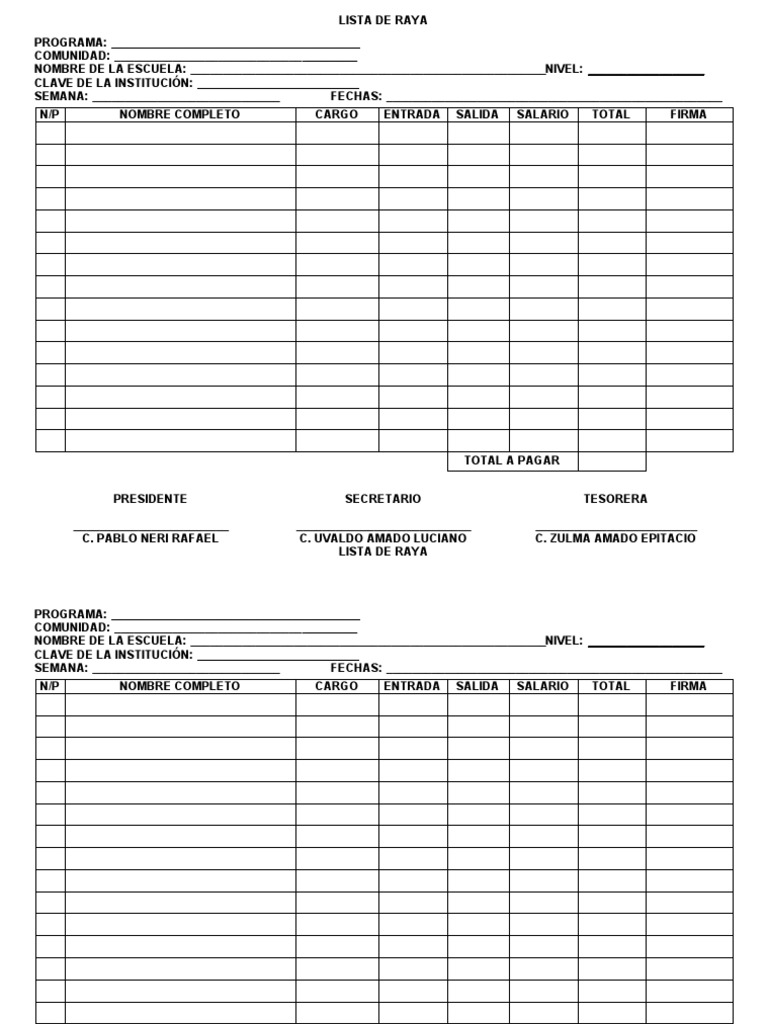 Lista de Raya | PDF
