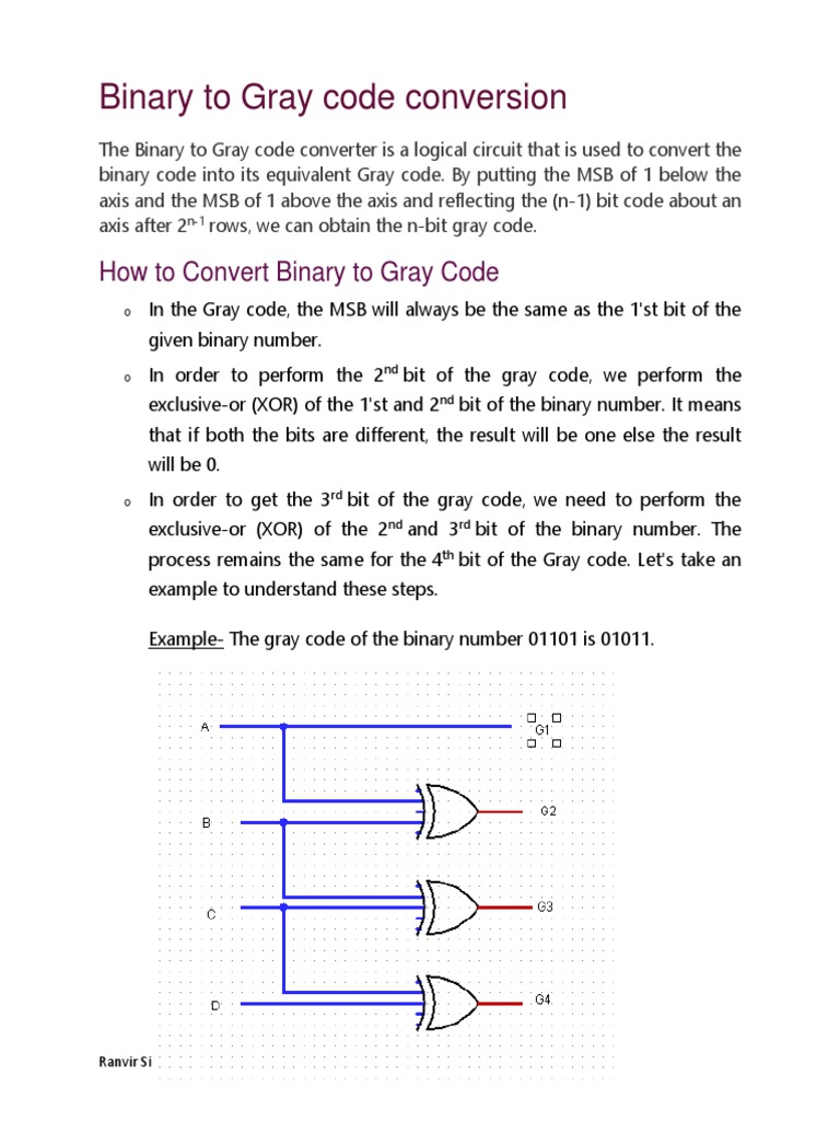 How To Convert Binary To Gray Code | PDF