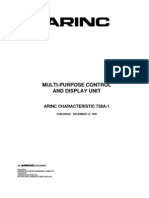 Multi-Purpose Control and Display Unit: Arinc Characteristic 739A-1