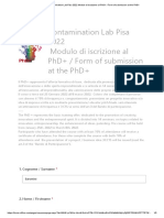 Contamination Lab Pisa 2022 Modulo Di Iscrizione Al PhD+ _ Form of Submission at the PhD+