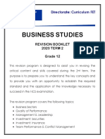 Business Studies: Revision Booklet 2020 TERM 2 Grade 12