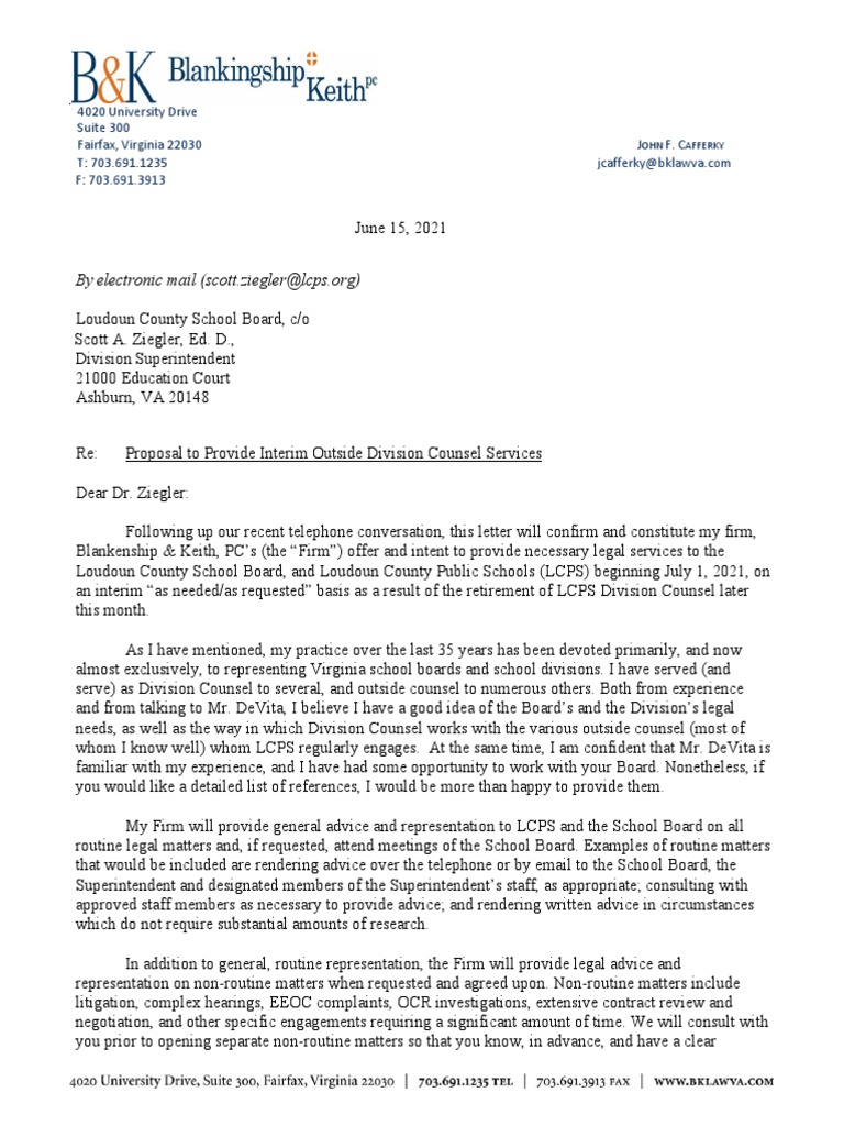 Blankenship-Keith Contract With Loudoun County Public Schools | PDF |  Liability Insurance | Lawsuit