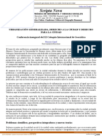 urbanizacion generalizada, derecho a la ciudad y dereccho para la ciudad