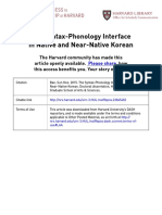 The Syntax-Phonology Interface in Native and Near-Native Korean [2015]