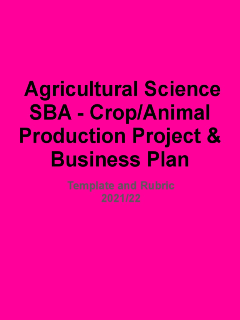 agricultural science business plan sba