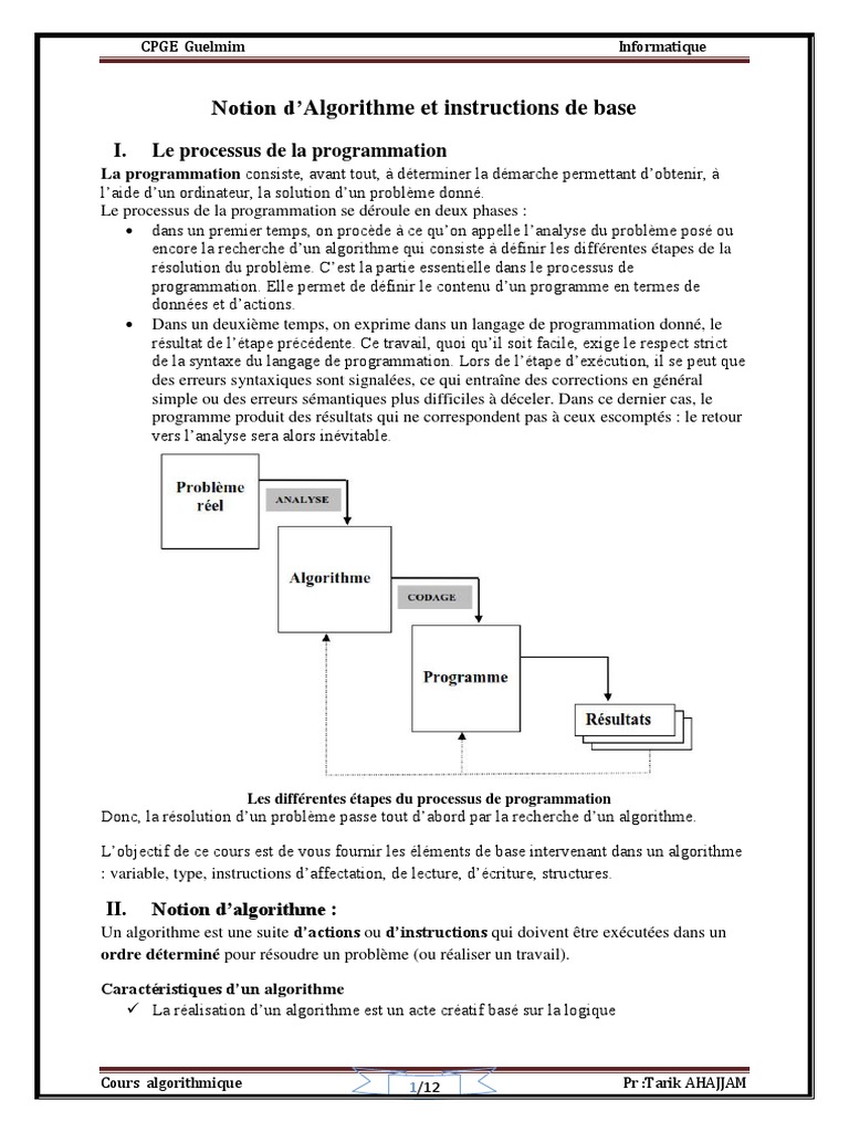 Notions de base en algorithmique | PDF | Structure de contrôle ...