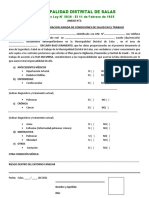 Declaración jurada salud municipalidad Salas