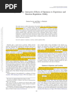 Predicting Creativity: Interactive Effects of Openness To Experience and Emotion Regulation Ability