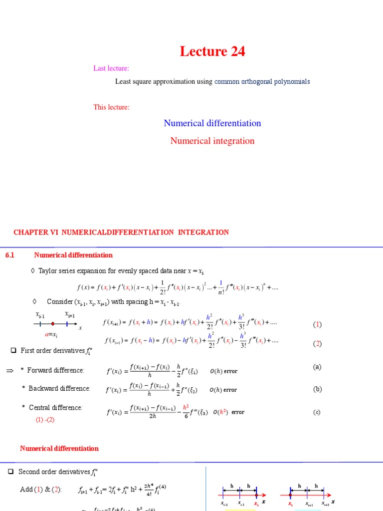 Chapter 6 - Numerical Differentiation & Integration | PDF | Finite ...