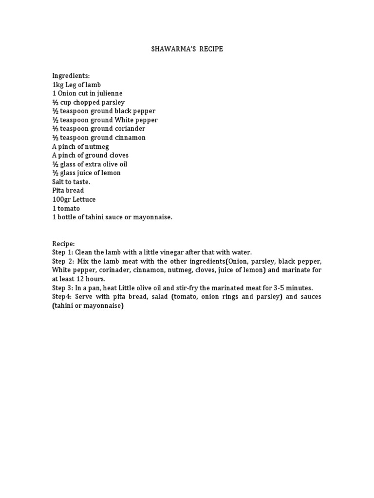 Shawarma's | PDF