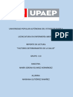 Reporte de Lectura Determinantes de La Salud