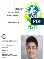 National Service Training Program: Friday 9Am-12Pm