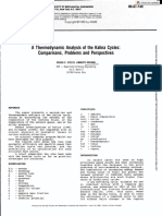 JV - A Thermodynamic Analysis of The Kalina Cycles