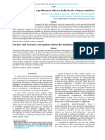 Concepções de Pais e Professores Sobre A Inclusão de Crianças Autistas