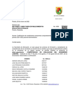 Certificación de cumplimiento de capacitación sobre evaluación del desempeño laboral