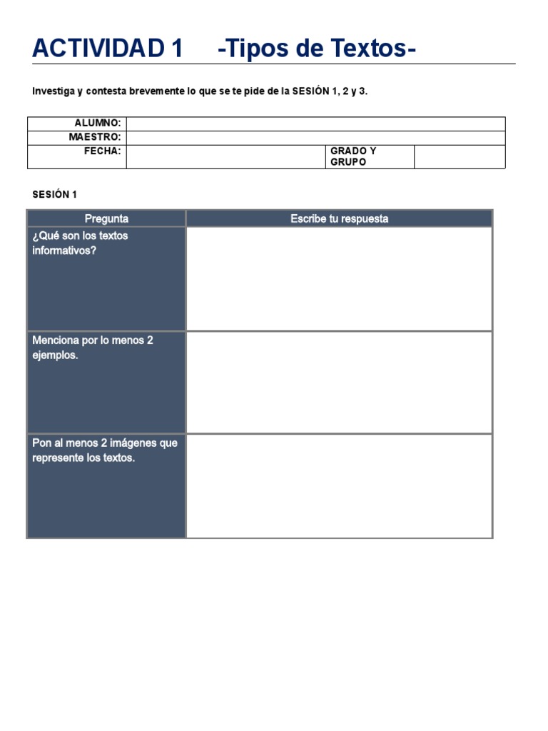 Act 1 Tipos de Texto | PDF