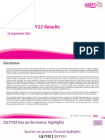 2 Quarter FY22 Results: 21 September 2021