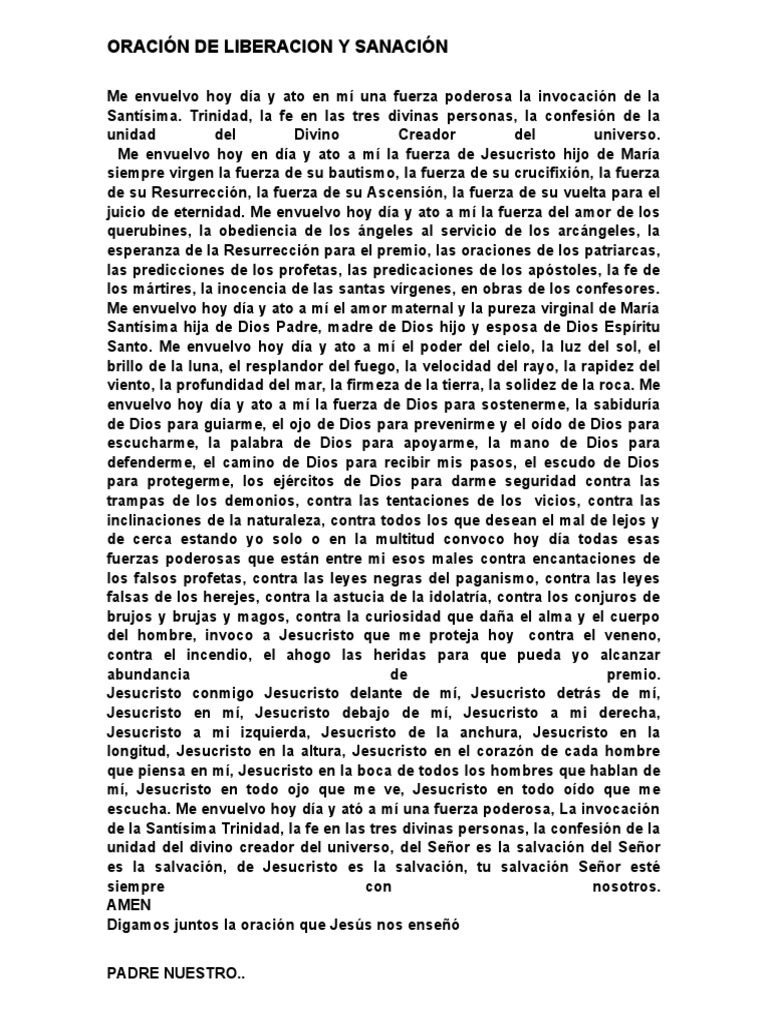 Oración de Liberacion y Sanación | PDF | Jesús | Salvación