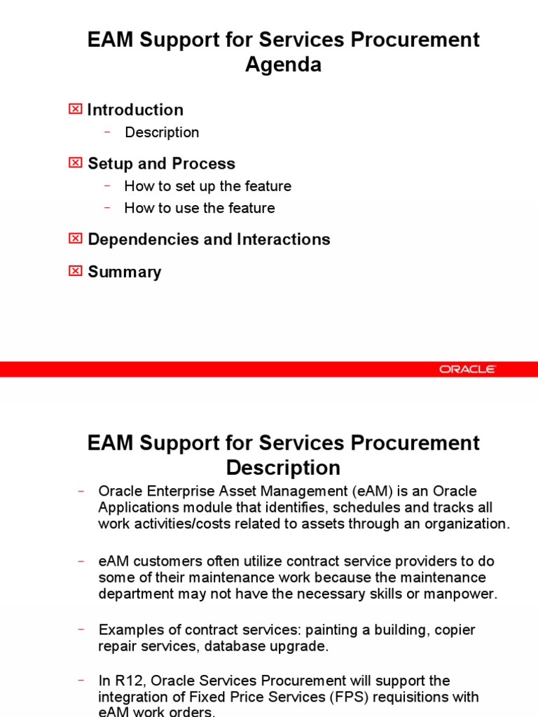 EAM Services Procurement Setup Guide | PDF | Pricing | Prices
