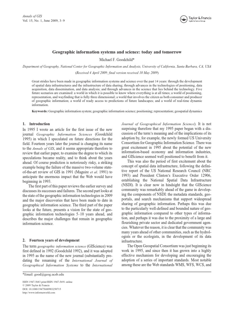 Geographic Information Systems and Science-Goodchild | PDF | Geographic ...