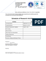 Schedule of Research Activities: West Visayas State University