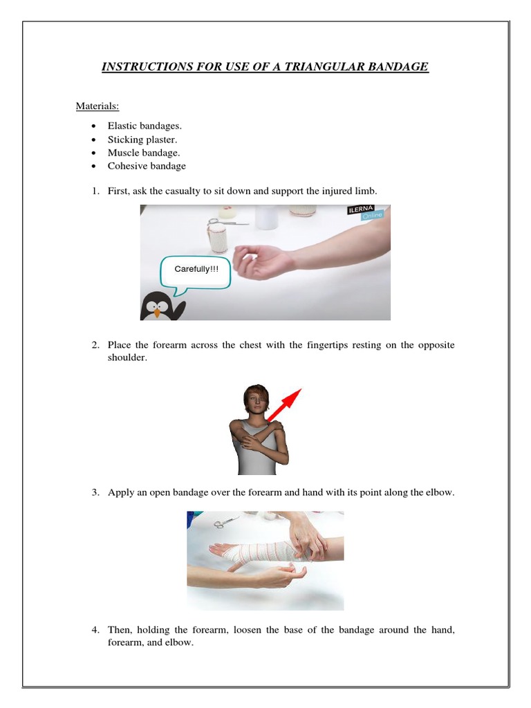 How to Use a Triangular Bandage | PDF | Travel | Wellness