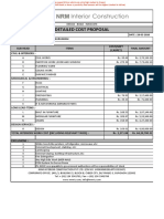 Detailed Cost Proposal: Sub-Head Items Cost/Sqft (Carpet) Final Amount Civil & Interiors