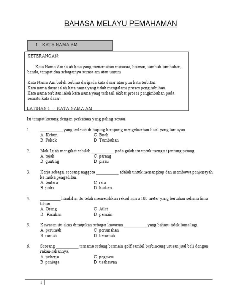 Latihan Tatabahasa 2