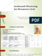 Hemodinamik Monitoring Dan Manajemen Syok TGL 19 Juni 2021