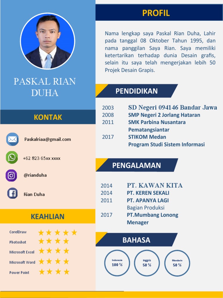 Template CV Bahasa Indonesia Gratis | PDF | Karier & Perkembangan