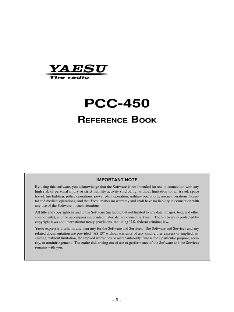 PCC-450 Reference Manual Ver1 13rev003 | PDF | Button (Computing ...