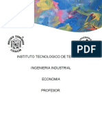 Instituto Tecnologico de Tehuacan Ingenieria Industrial Economia Profesor