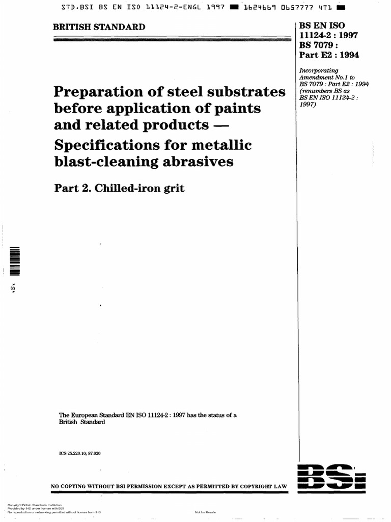 Preparation Steel Substrates Before Paints and Related Products