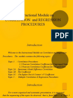 Instructional Module On Correlation and Regression Procedures