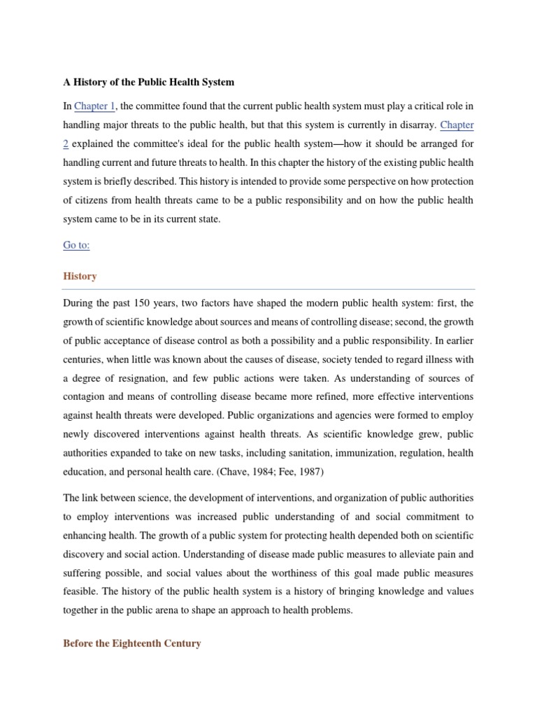 History of the Public Health System | PDF | Public Health | Medicaid