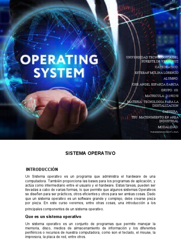 Sistema Operativo | PDF | Hardware de la computadora | Sistema operativo