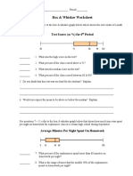 Box & Whisker Worksheet: Test Scores (As %) For 6 Period