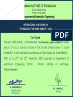 Bannari Amman Institute of Technology: Certificate