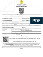 Health Declaration Card: Republic of The Philippines Province of Aklan