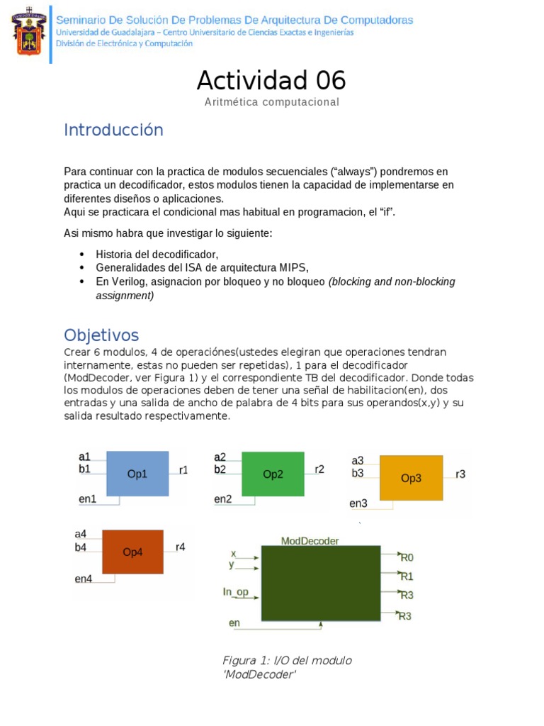 Decodificador y Módulos en Verilog | PDF