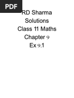 RD Sharma Solutions Class 11 Maths Chapter 9 Ex 9.1