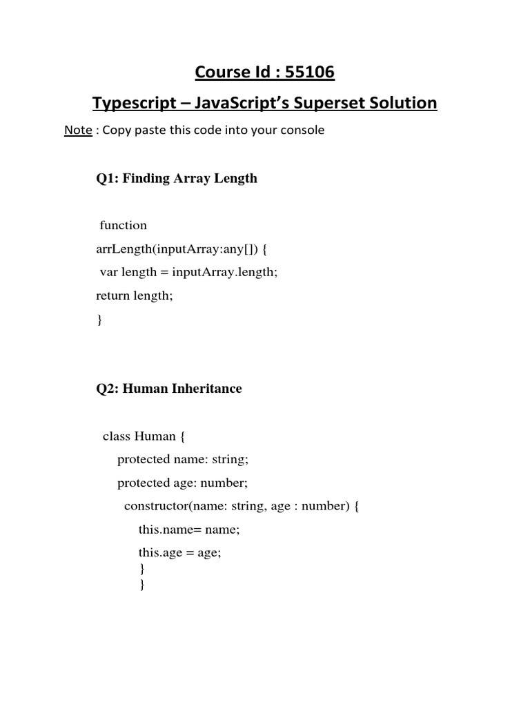 55106-Typescript Javascript's Superset Solution | PDF